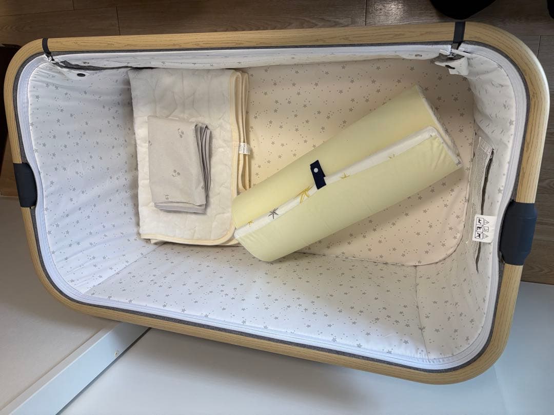 HZDMJ ベビーベッド 折りたたみ　グレー