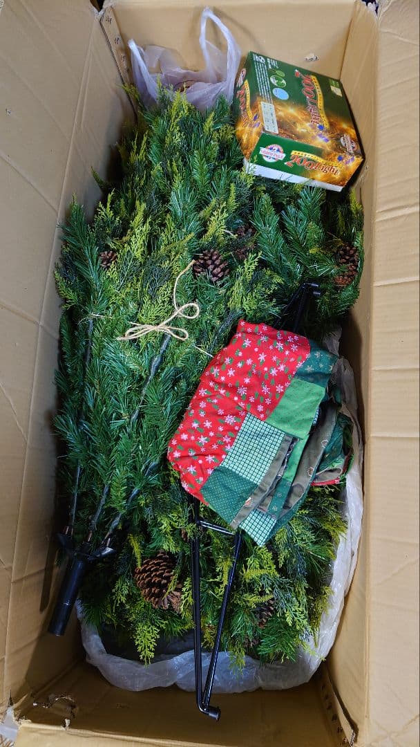 220〜240cm クリスマスツリー オーメント、電飾付き