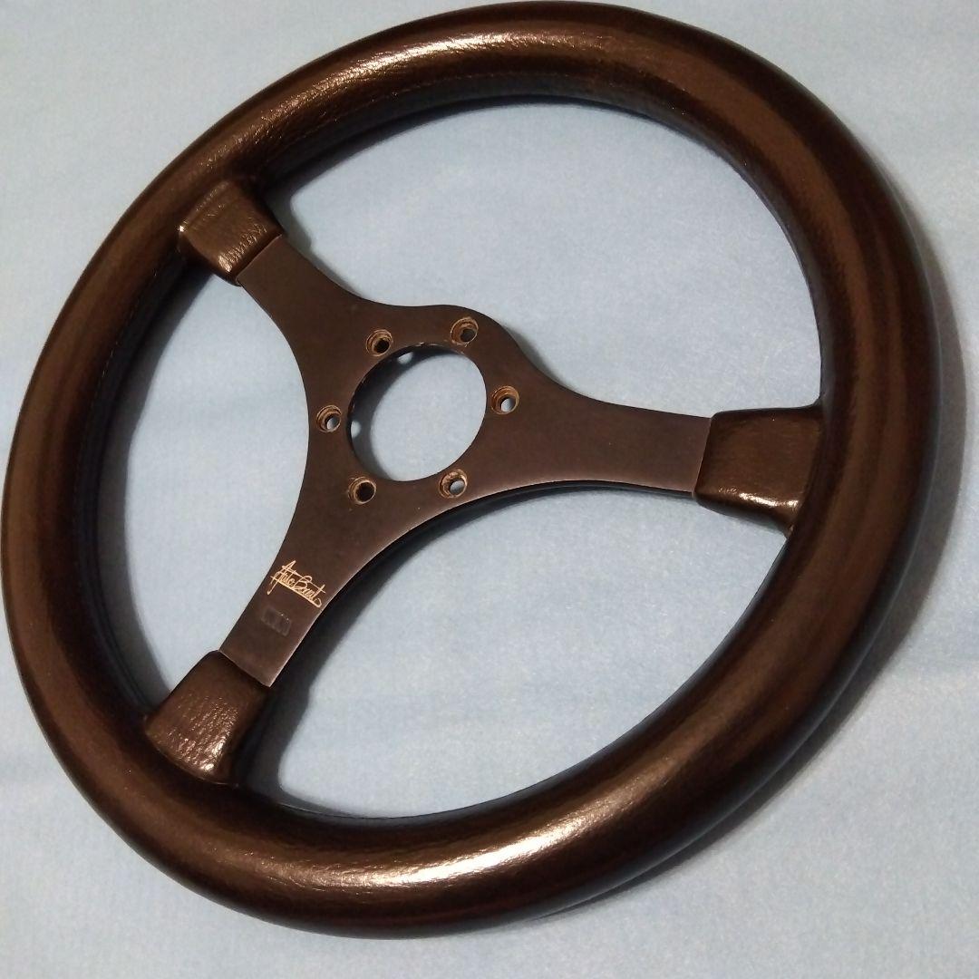 ビ*ト様 当時物❗旧車❗レザー ステアリング 3本スポーク