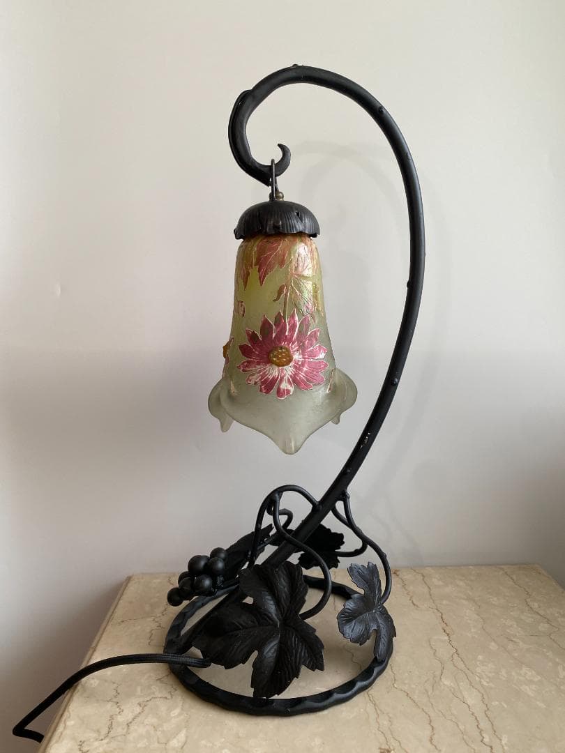 H115 博物館級 オールド フランス ドームナンシー ? スタンド ランプ