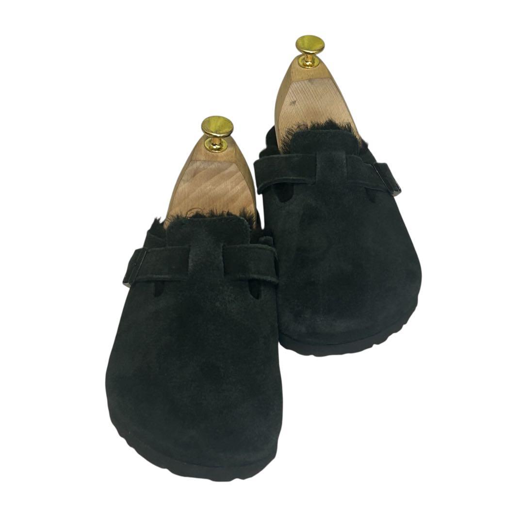 極美品　ビルケンシュトック　ボストンスエード　シアリング　ブラック24.5cm