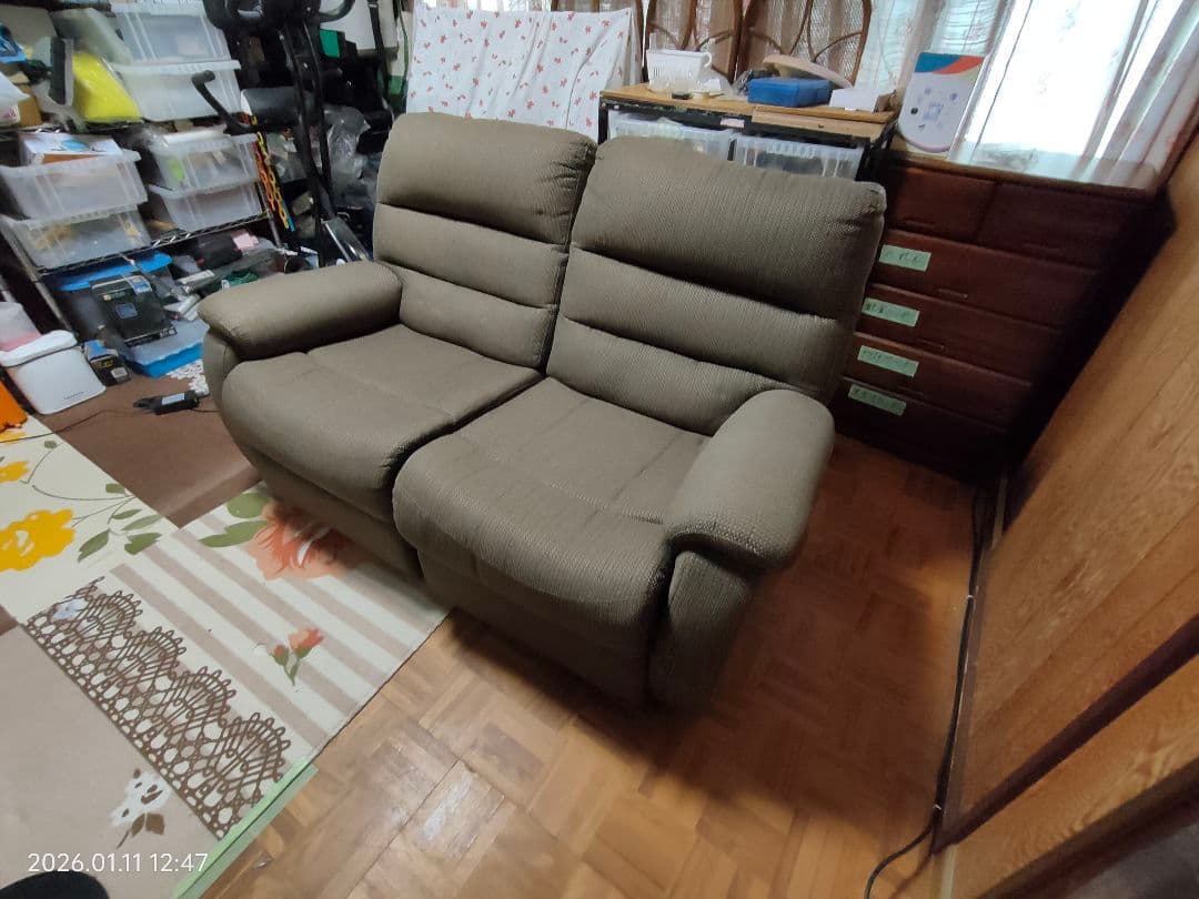 電動リクライニングソファ 2人掛け ブラウンNITORI　ソファー　直接取引希望