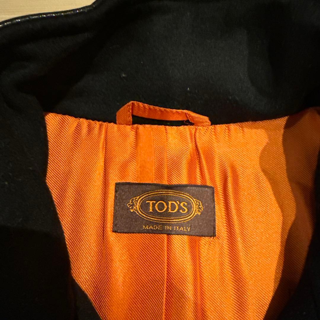 TOD'S 黒 ウール ダブルブレストコート