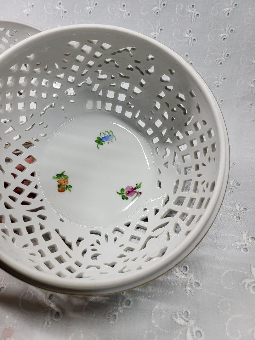 未使用近✨ヘレンド ファンタジー ボンボニエール 特大✨透かしボンボン入れ 小物