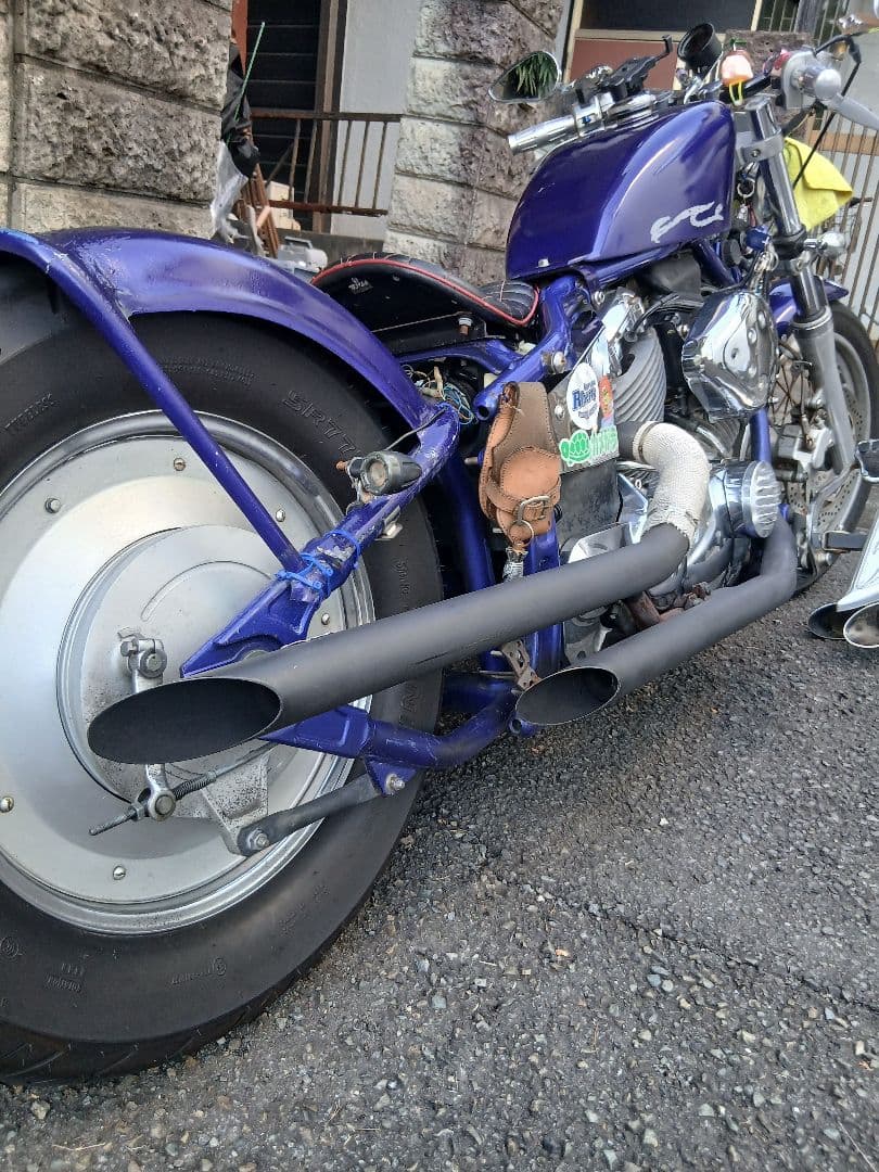 YAMAHA　ドラッグスター400用　車検対応　スラッシュカットマフラー