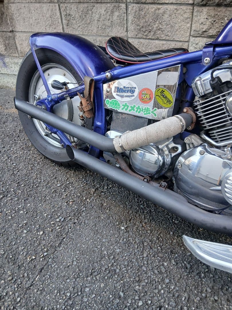 YAMAHA　ドラッグスター400用　車検対応　スラッシュカットマフラー