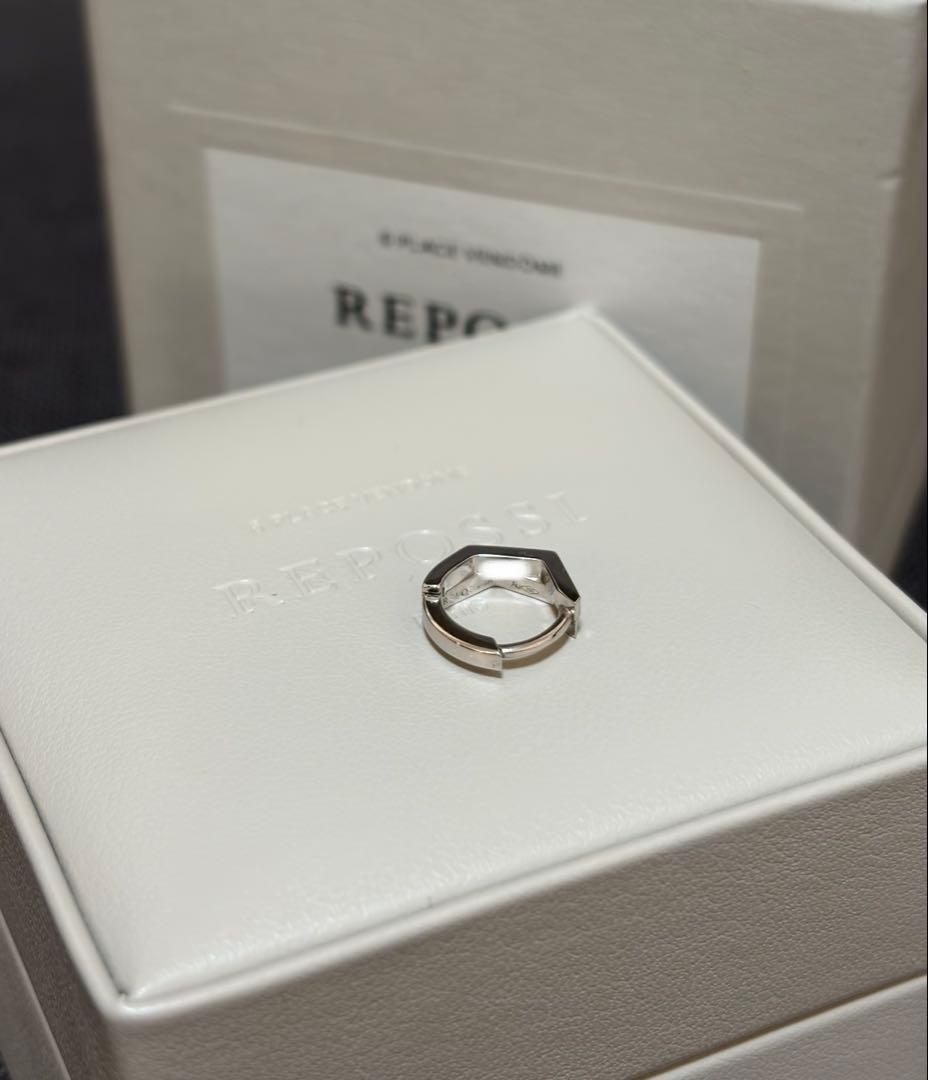 新品＊REPOSSI レポシ アンティフェールK18WG 2連ミニピアス