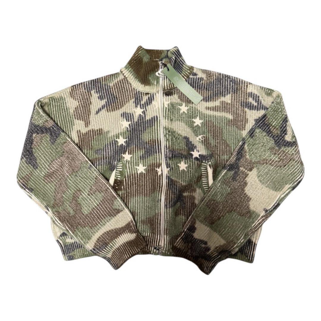 【完売サイズ】scuffers 迷彩ジップアップ ニット