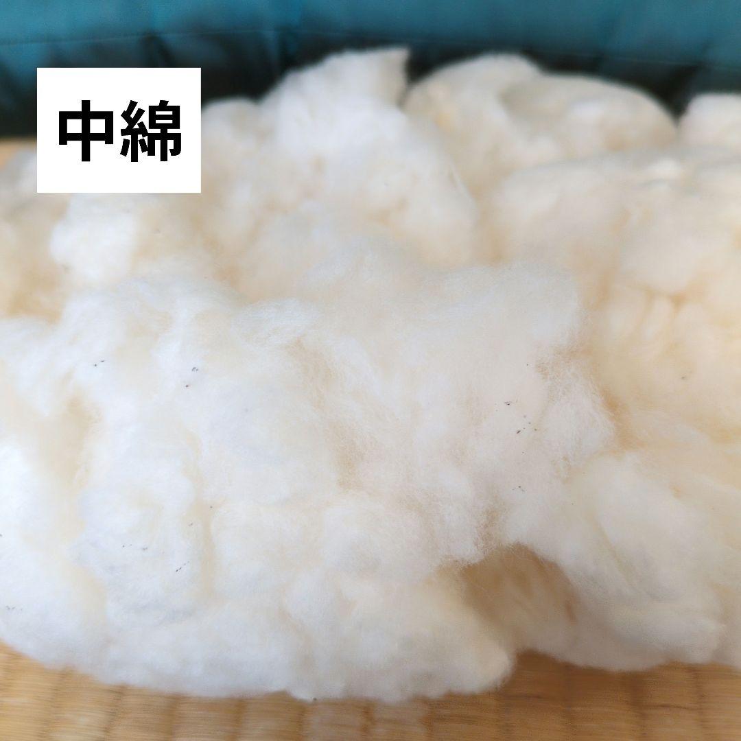 高級座布団 　3枚セット　60x 65　大きめ　絹　シルク　松模様　青緑色