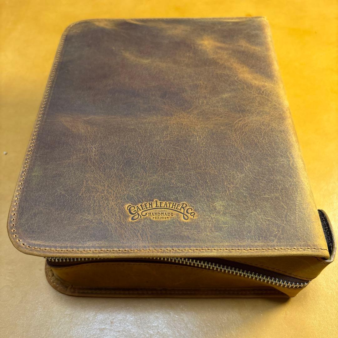 筆記具 Galen Leather Zippered 40 Slots Pen Case