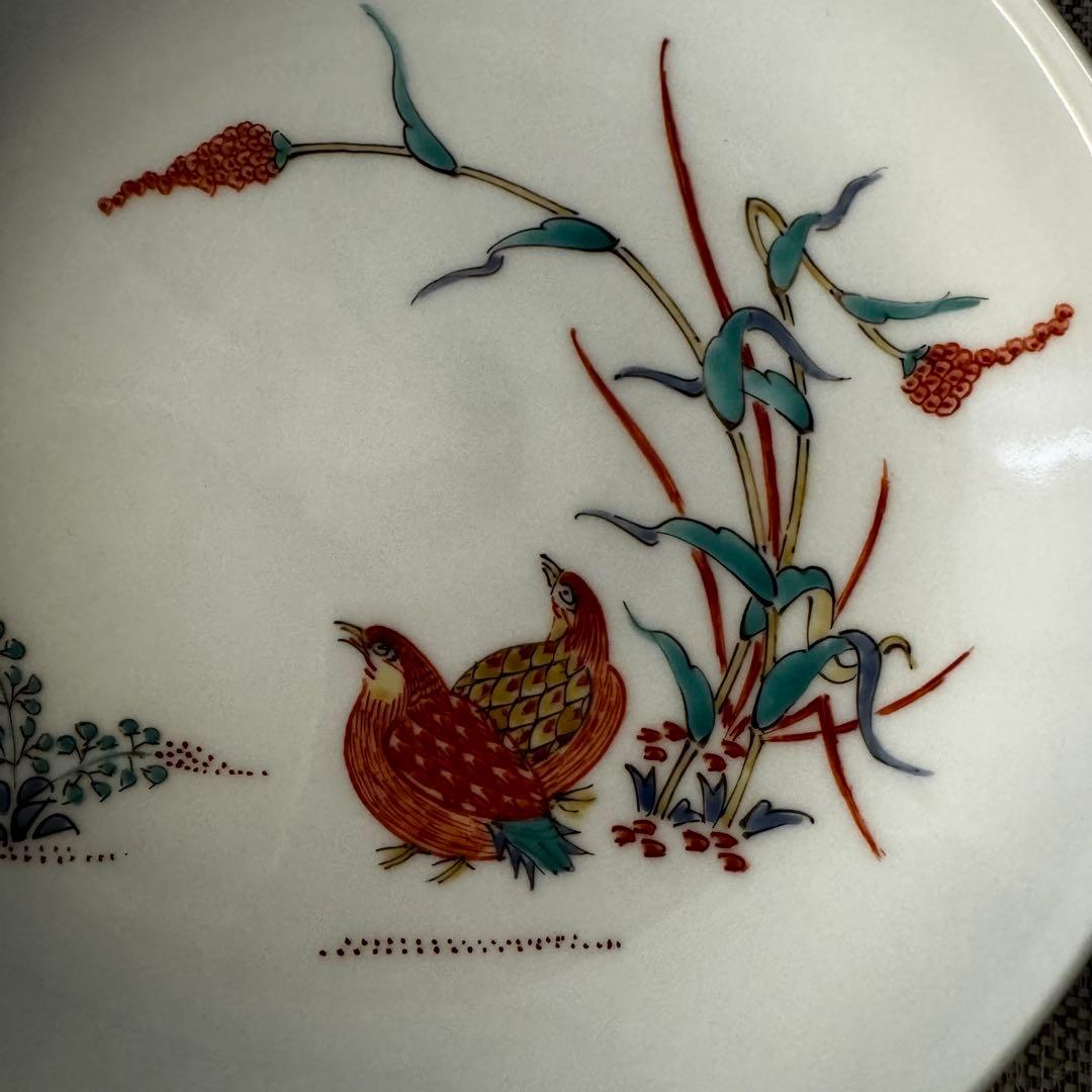 12代　柿右衛門　粟鶉文　6寸　約18㎝　額皿