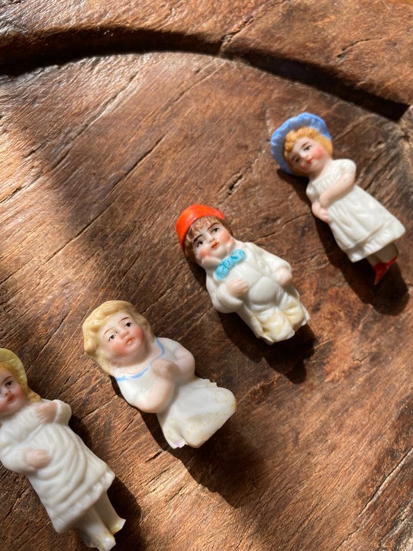 ドイツ　アンティーク　ミニ　ビスクドール　5体　陶器