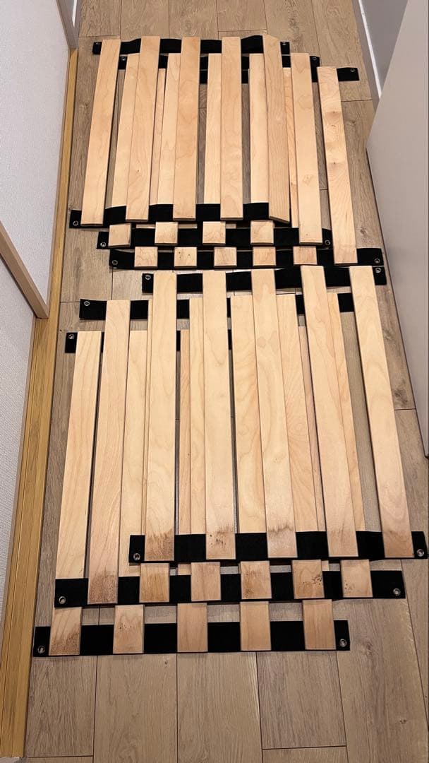 無印良品　ダブルベッドフレーム　ヘッドボード付