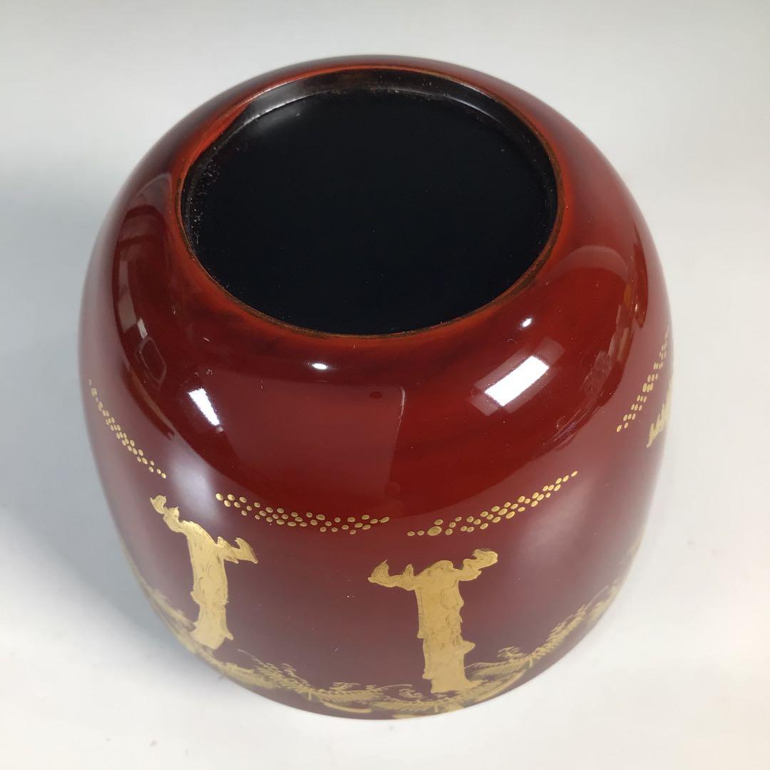 Ｎ５１９　棗　『塗師　哲山作』『溜塗』『遠山蒔絵』『中棗』　共箱　茶道具