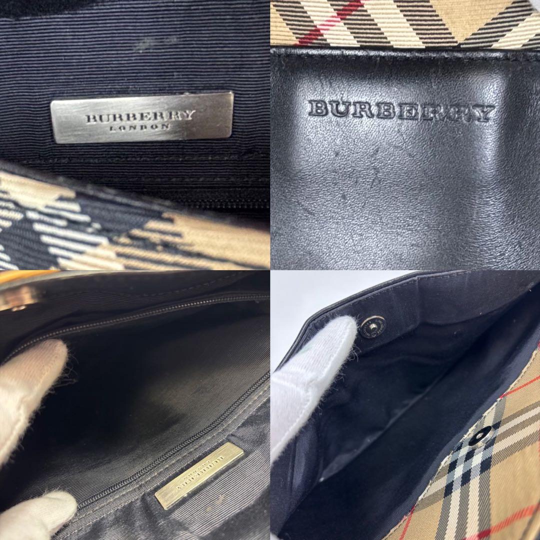 専用バーバリー ワンショルダーバッグ ノバチェック 肩掛け レザー フォーマル