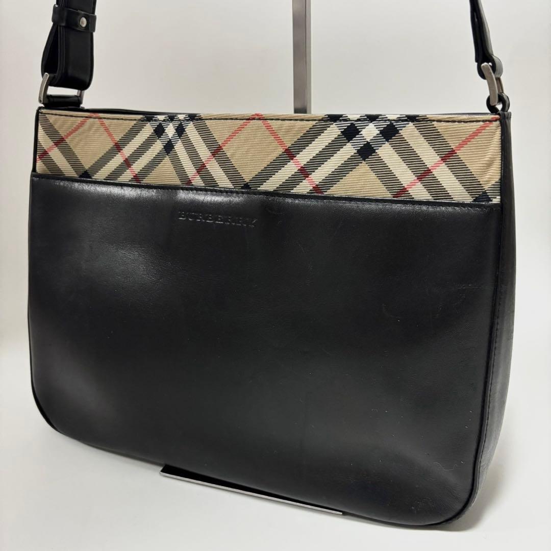 専用バーバリー ワンショルダーバッグ ノバチェック 肩掛け レザー フォーマル