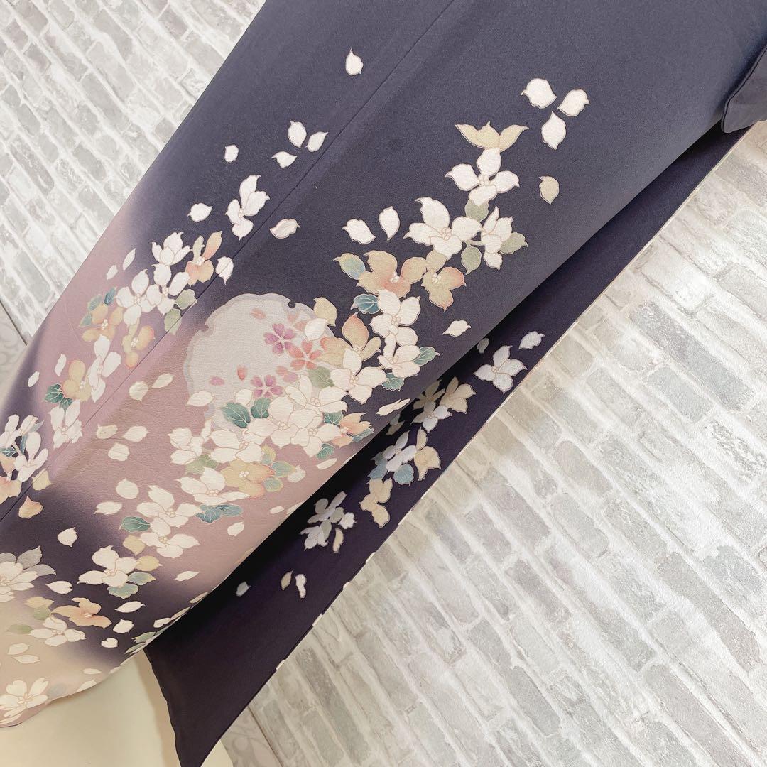 訪問着　フルセット　夜桜　艶やか　月明かり　雪輪　幻想的　P2