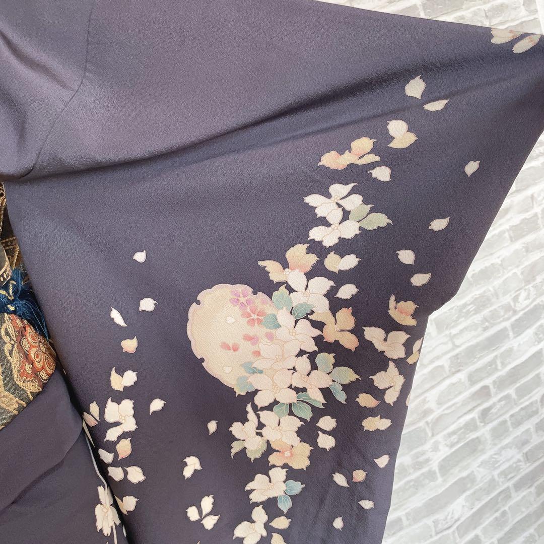 訪問着　フルセット　夜桜　艶やか　月明かり　雪輪　幻想的　P2