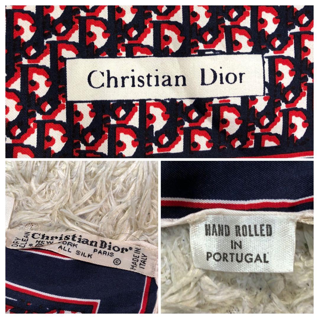 【美品】クリスチャンディオール ハンカチ トロッター シルク