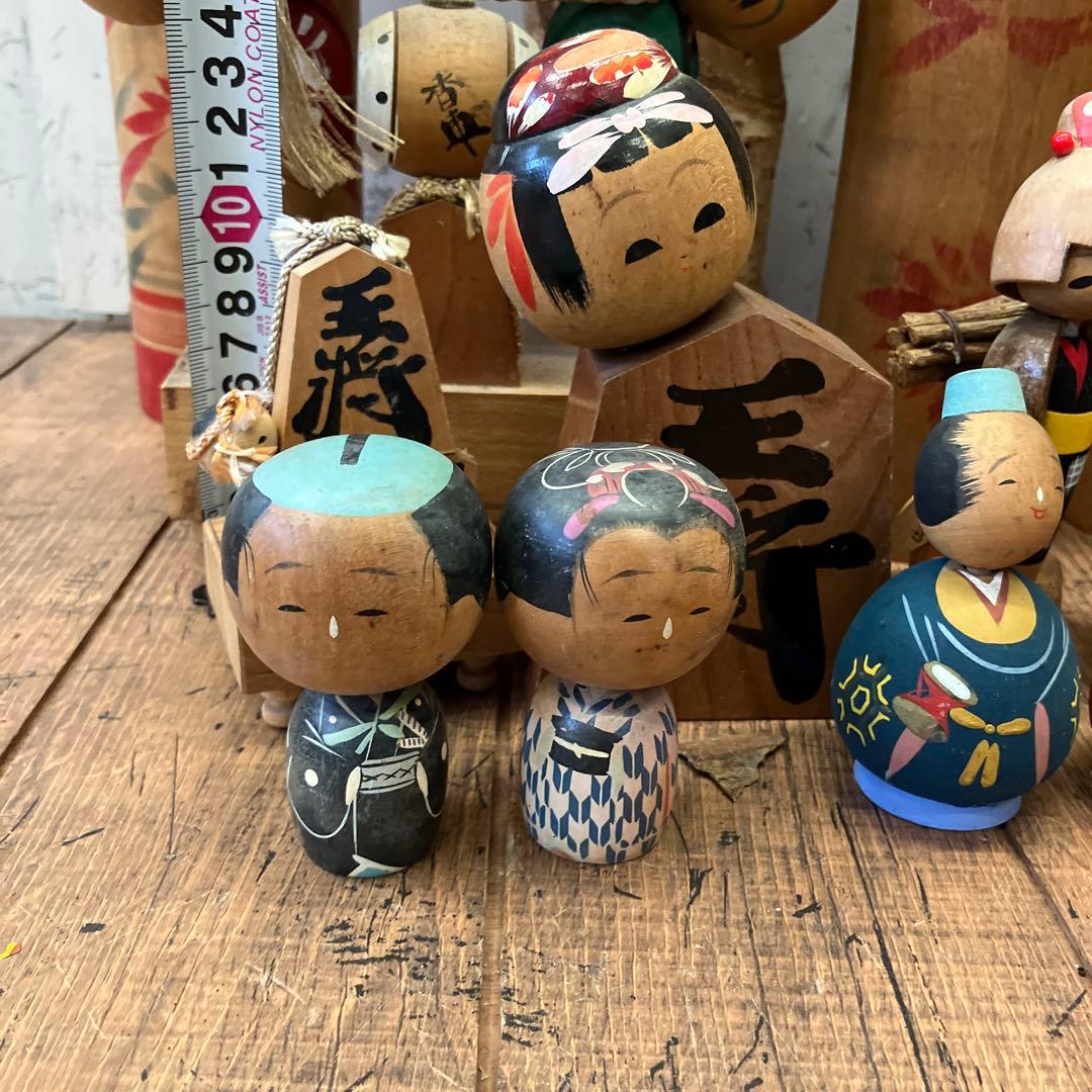 昭和レトロ 木製 こけし 小芥子 24体セット 伝統的なこけし人形セット
