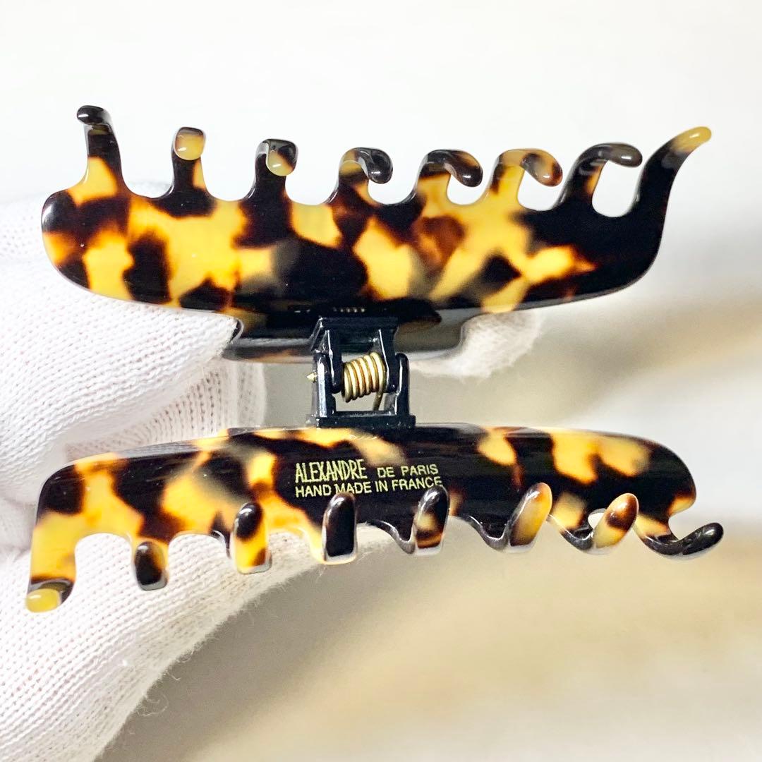 希少 アレクサンドルドゥパリ ヘアクリップ ベッ甲風 ブラウン Mサイズ