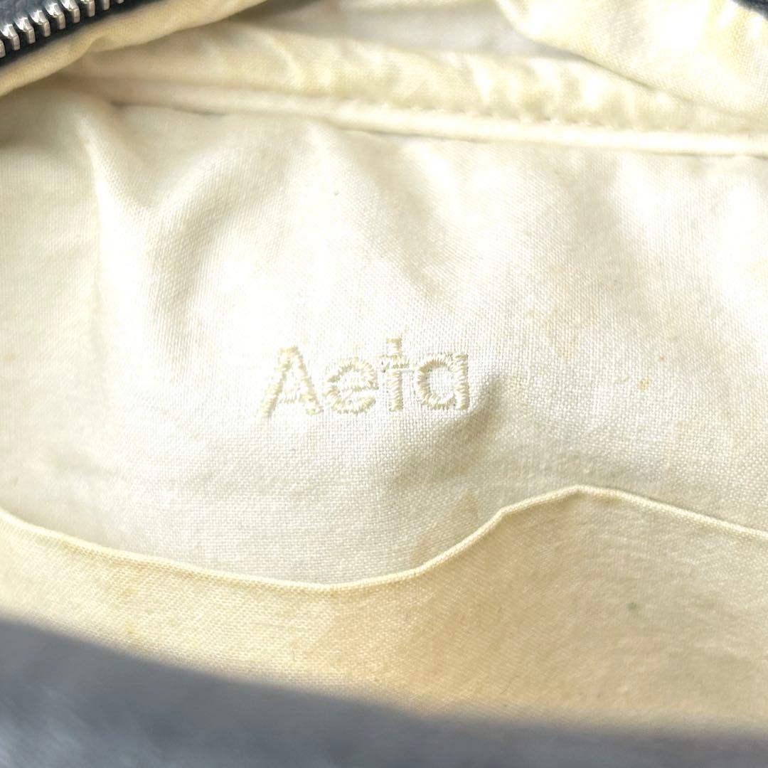 【美品】Aeta アエタ ディアレザー ショルダーポーチ DA05 ブラック 黒