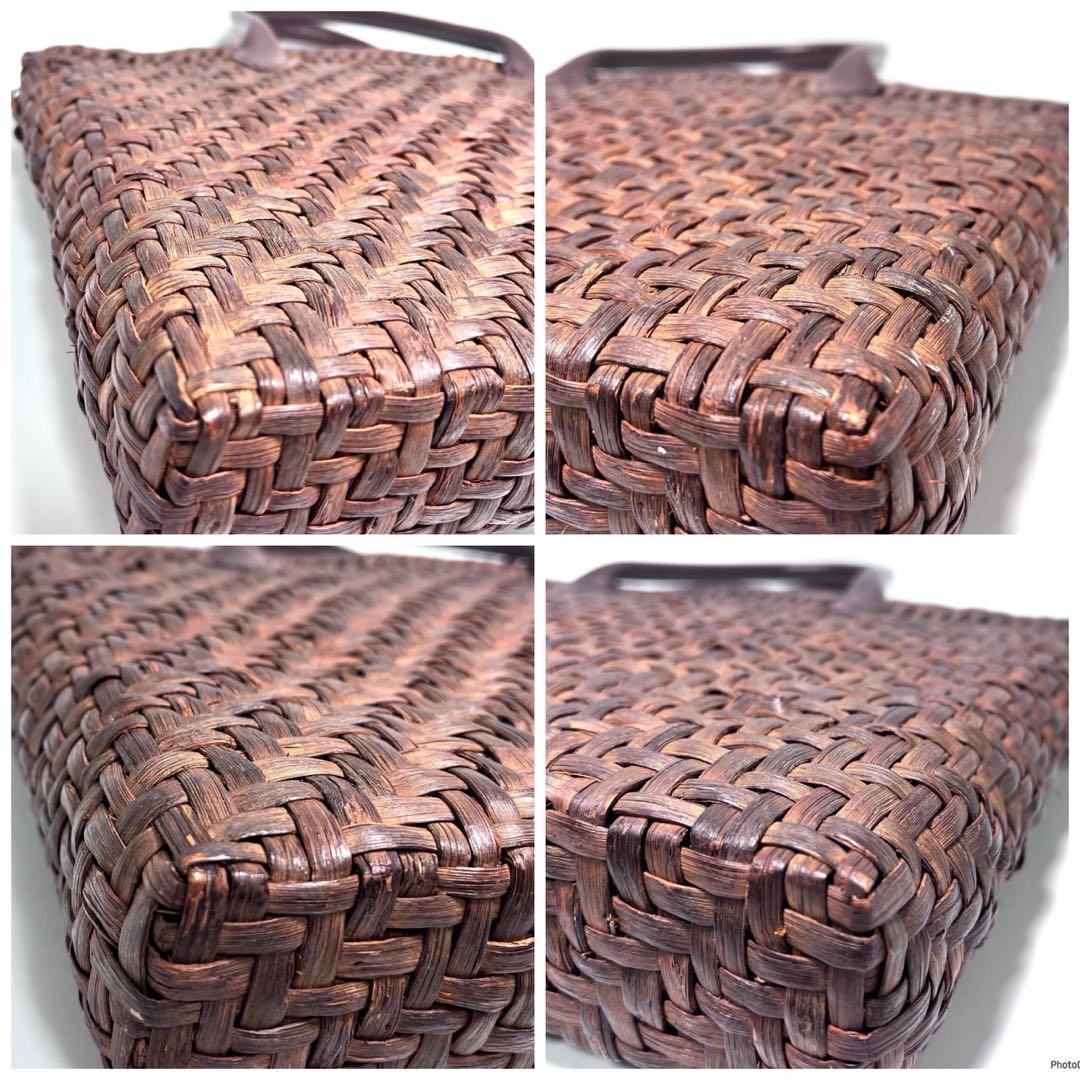 【美品】山葡萄 山ぶどう 網代編み/1番皮/内布有り/かごバッグ ハンドバッグ