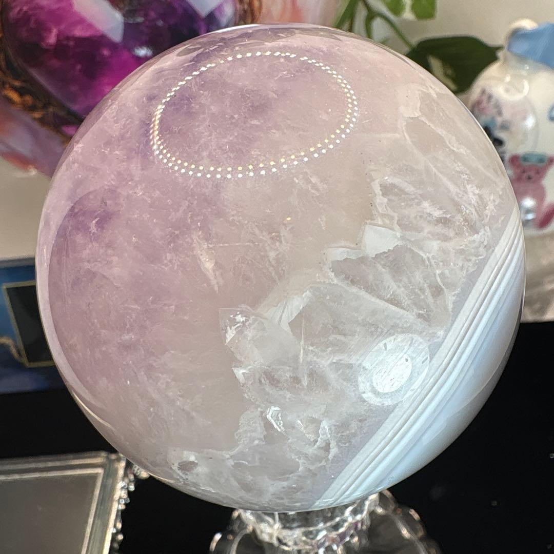 高品質 BIGサイズ♡アメジスト♡アゲート共生スフィアNo.2581