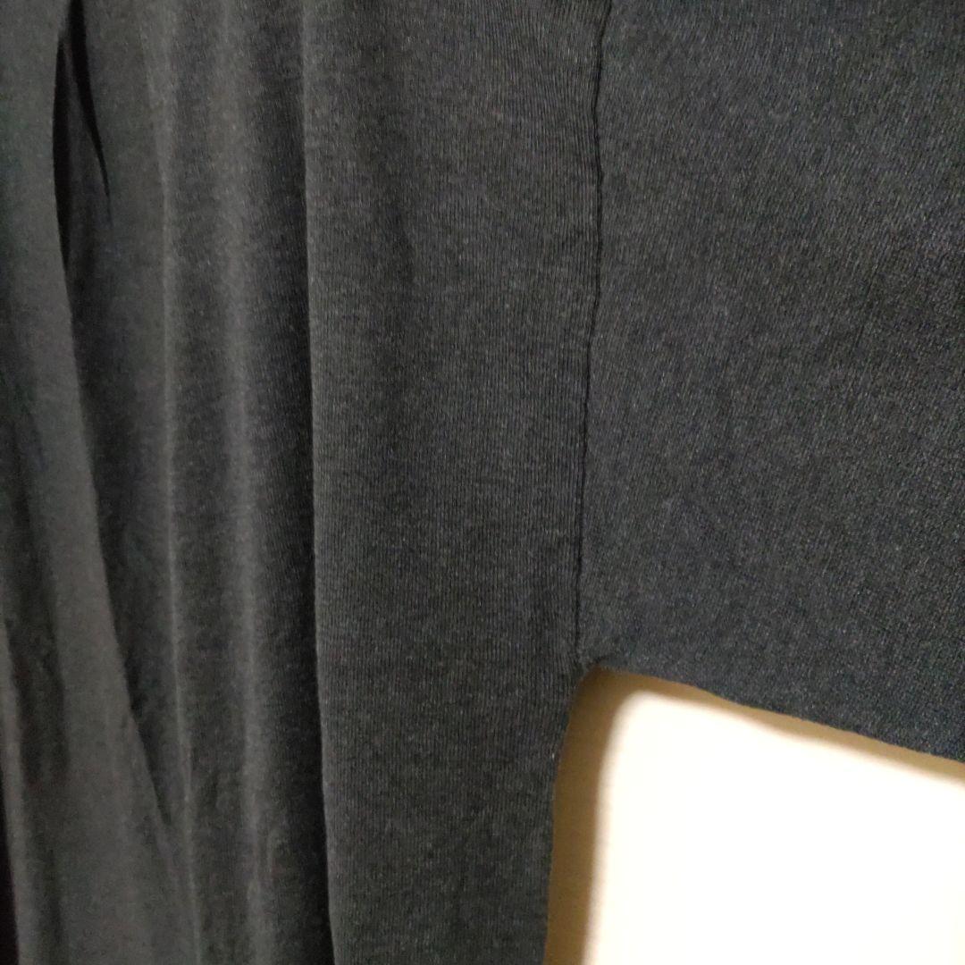 【未使用】ドレスハーセルフ　ロングカーディガン　シルク　チャコールグレー　M〜L