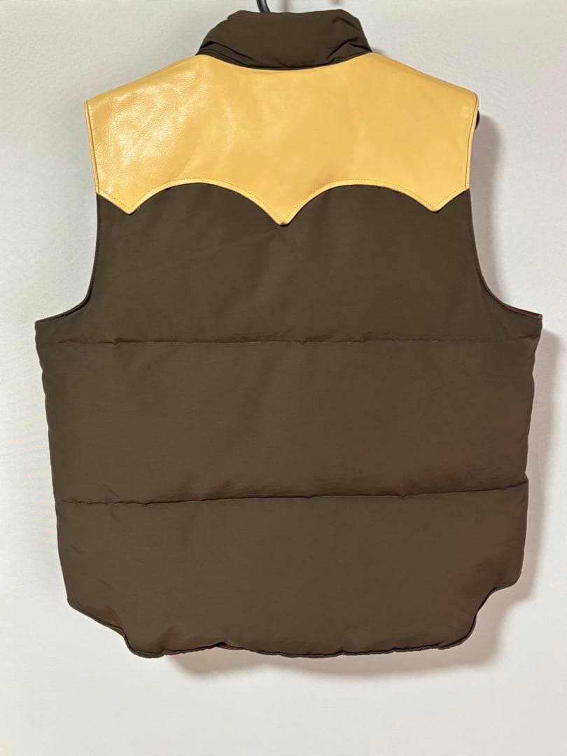 SUGAR CANE レザーダウンベスト Mサイズ ダークブラウン
