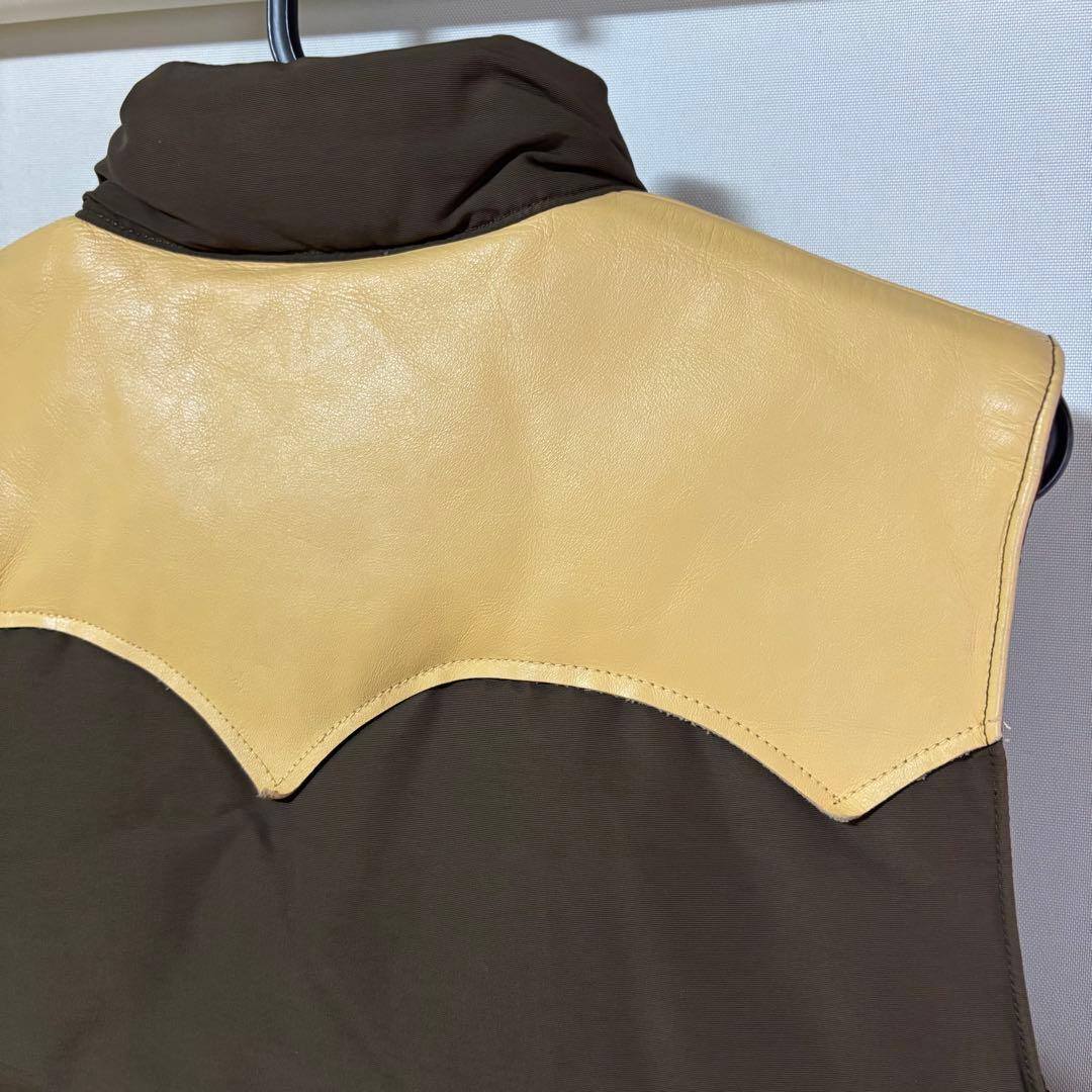 SUGAR CANE レザーダウンベスト Mサイズ ダークブラウン