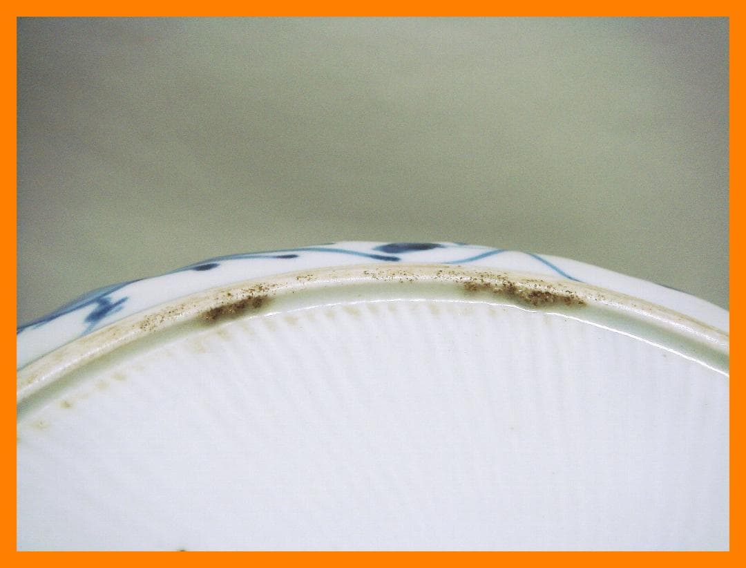 @110『中国美術 獅子 花唐草 輪花皿』　/骨董品 古美術 アンティーク