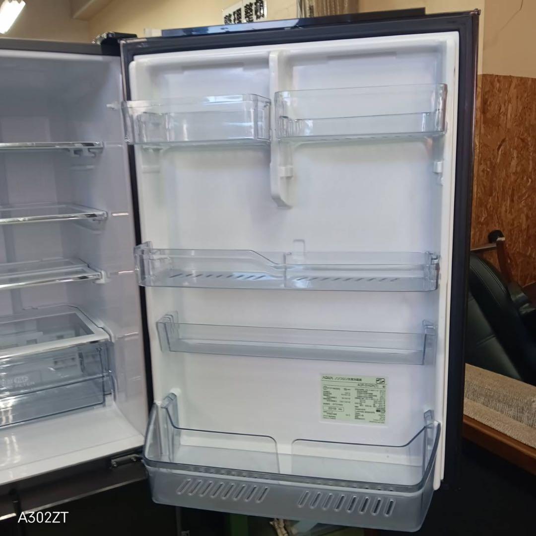 448 AQUA 大型冷蔵庫　400L強　自動製氷　右開き　木目調　おしゃれ