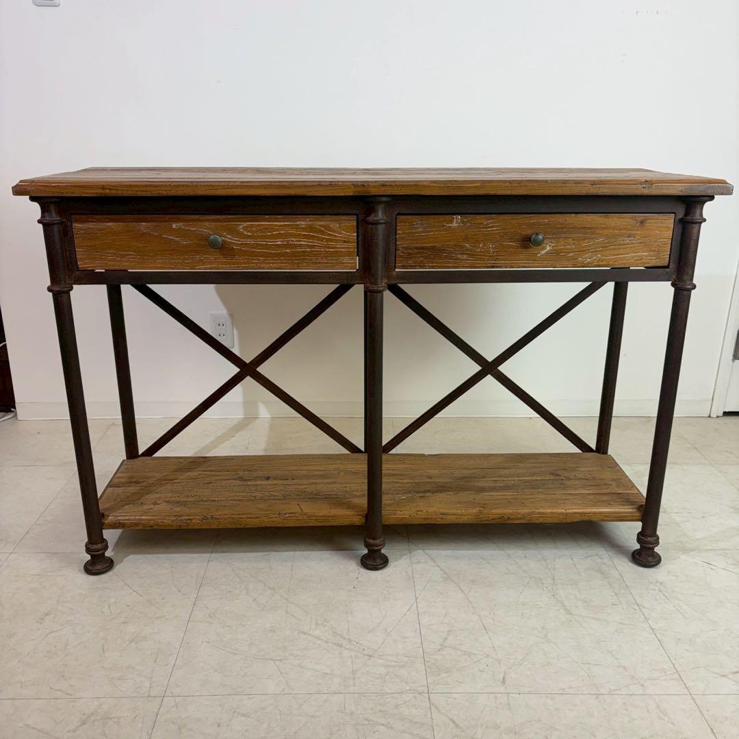 古材　コンソールテーブル　カントリースタイル　アンティーク調