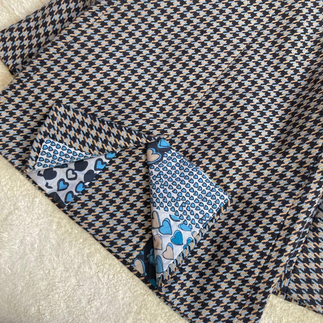 極美品・近年モデル✨mouche　ピーコート　総柄　ハート　イタリア製　三陽商会