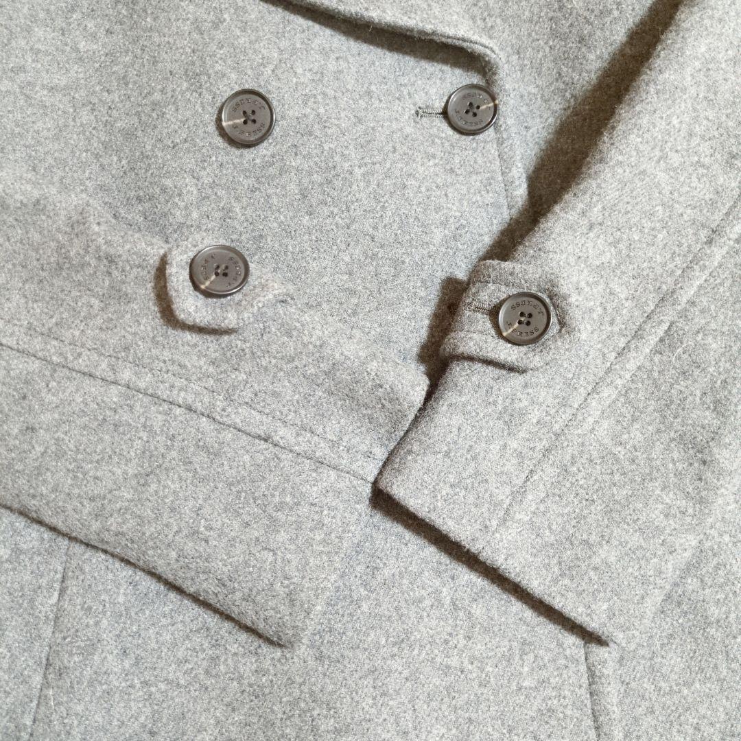 【未使用】ジェイプレス ウール混 ピーコート ダブルブレスト M グレー 防寒