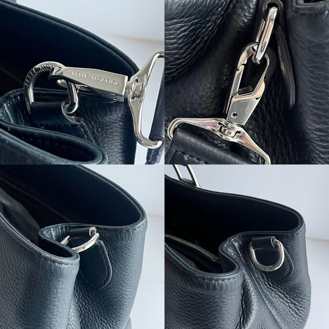 ✨未使用レベル✨　PELLE MORBIDA 　ビジネスバッグ　ネイビー　レザー