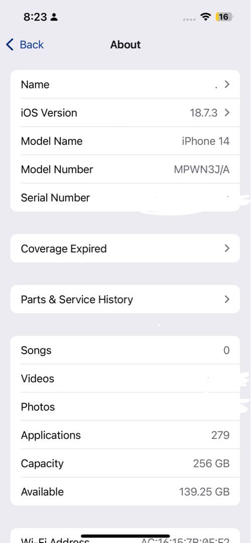 Apple iPhone 14 256GB ブルー
