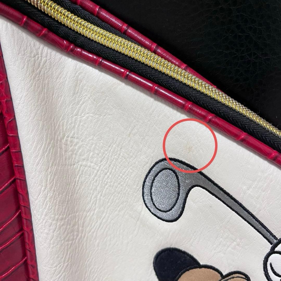 美品 ゴルフ キャディバック ディズニー ミッキー レッド 赤 ネームタグ付