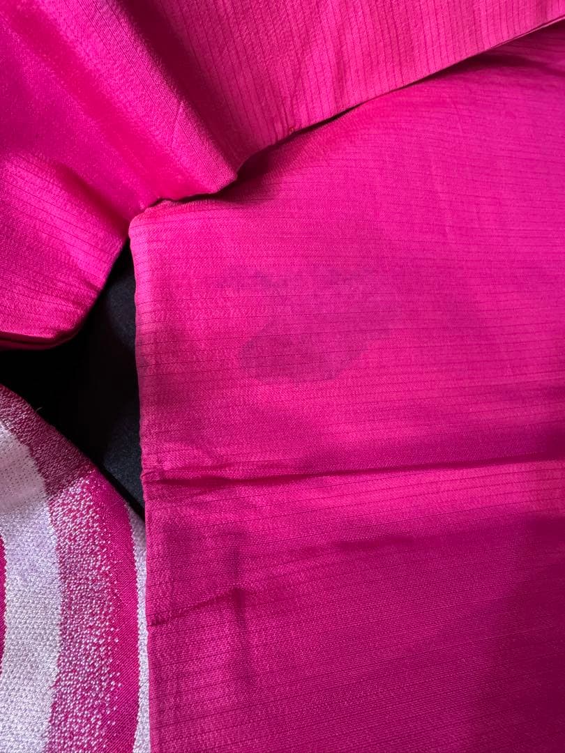 よ*る様 金魚柄 名古屋帯 ピンク　アンティーク　短尺　レトロホラー風　刺繍帯