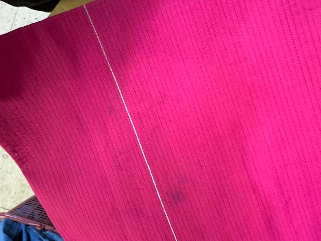 よ*る様 金魚柄 名古屋帯 ピンク　アンティーク　短尺　レトロホラー風　刺繍帯