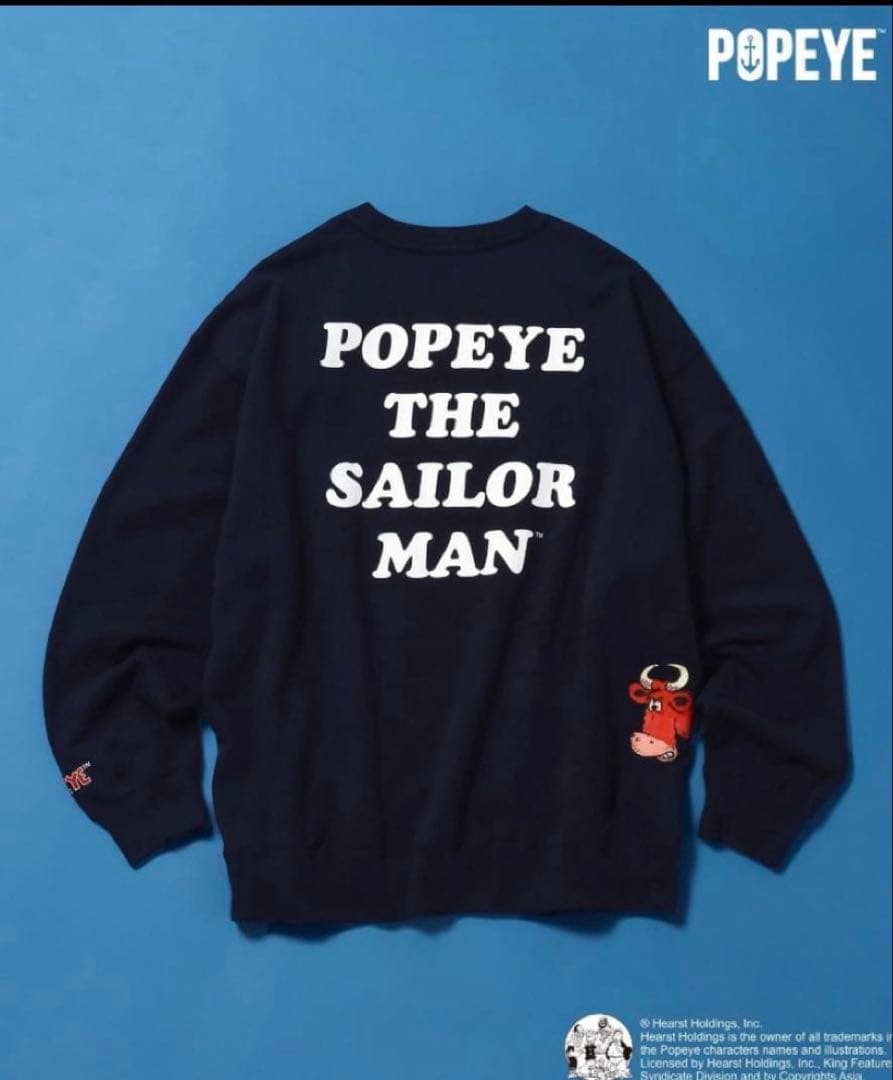 新品未使用　サイズL ユニセックスポパイ　スウェット　ネイビー