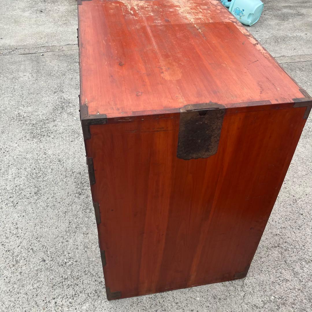 ② 昭和レトロ 古家具 大型 仙台箪笥 4段 引き出し時代箪笥 古家具ビンテージ