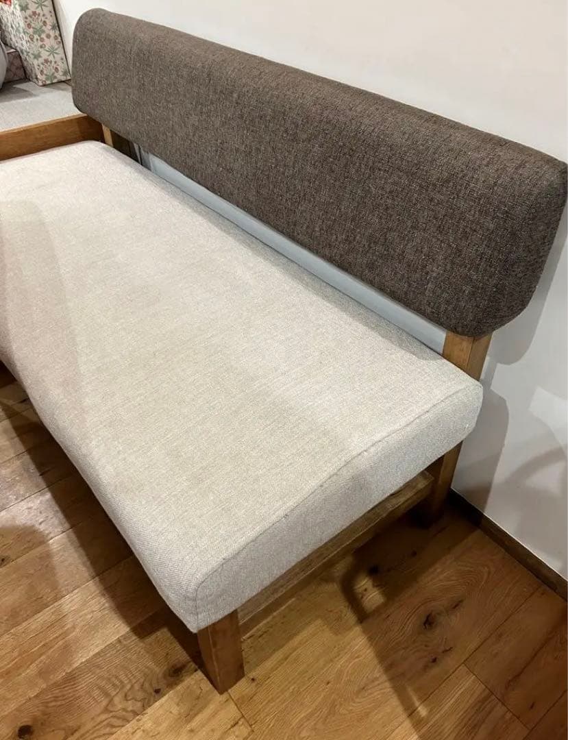 値下げ！noraノラアンジーメレダイニングチェアベンチ木 生地椅子いす