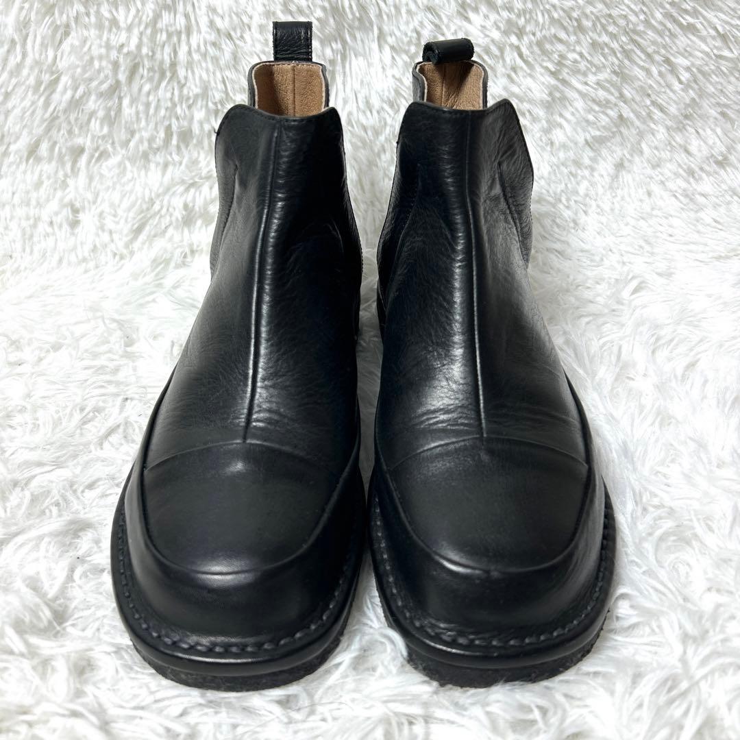 【未使用品】SAYA 撥水加工レザーショートブーツ ダブルジップ 24cm