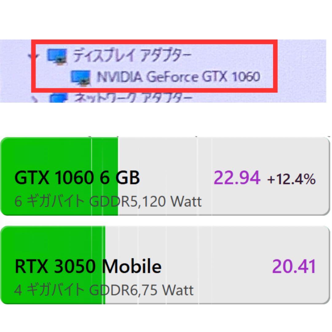 超爆速ゲーミングノート　GTX1060(RTX3050級)　大容量新SSD1TB