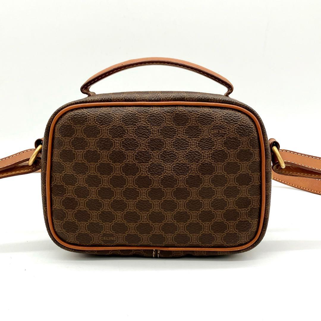 【CELINE】2wayショルダーバッグ　ミニバッグ　マカダム柄　ダークブラウン