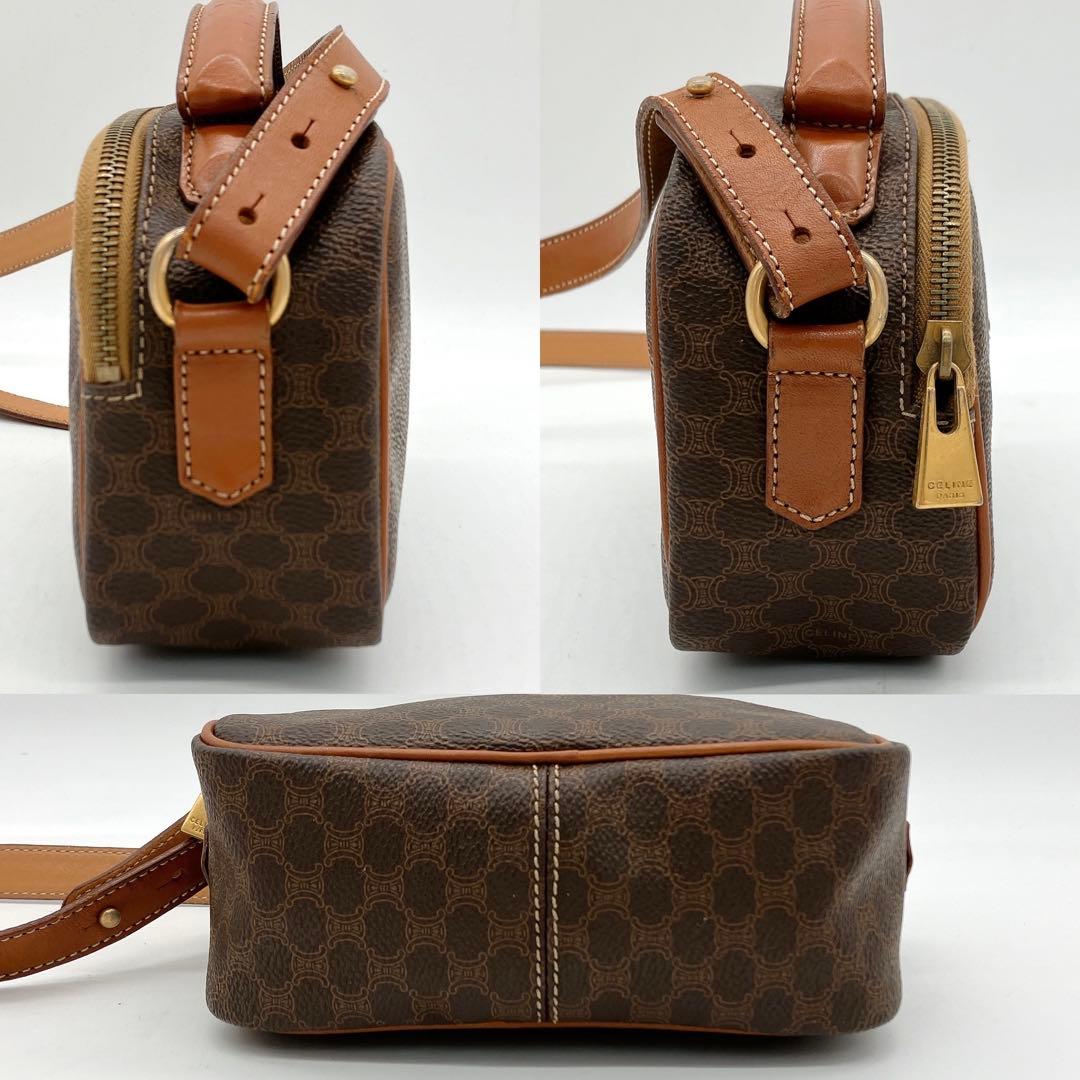 【CELINE】2wayショルダーバッグ　ミニバッグ　マカダム柄　ダークブラウン