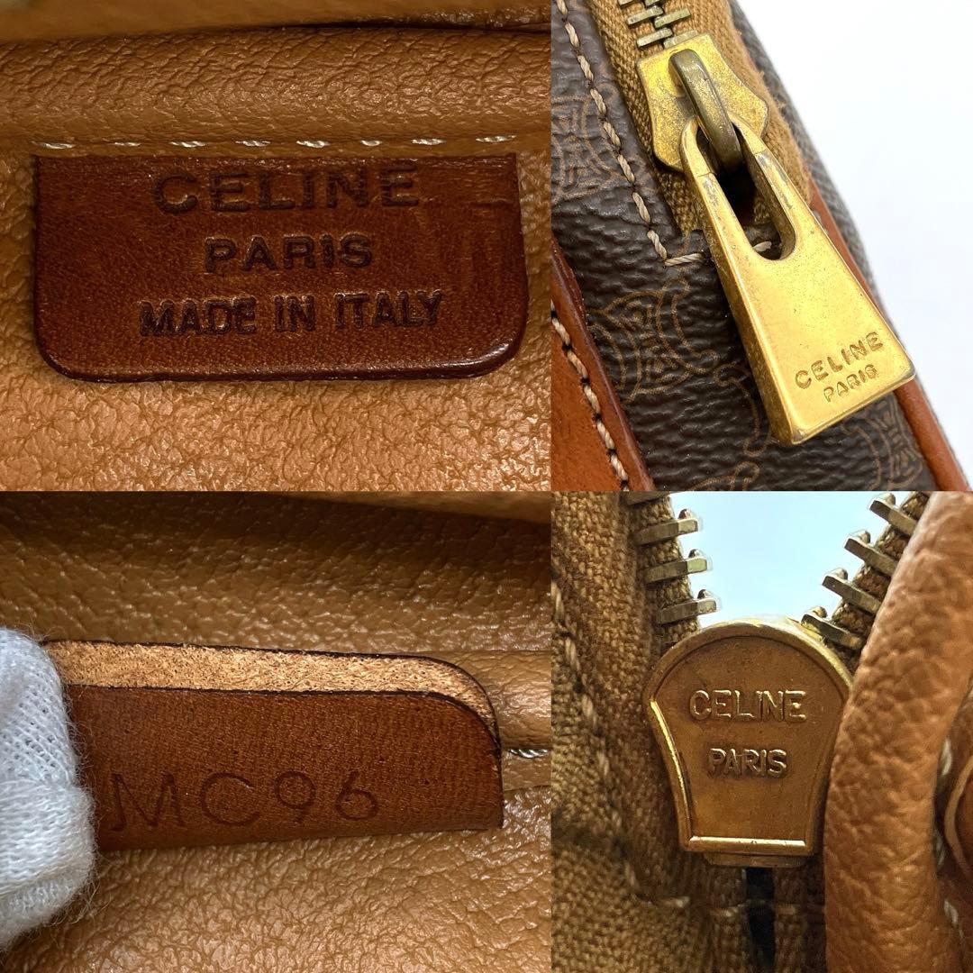 【CELINE】2wayショルダーバッグ　ミニバッグ　マカダム柄　ダークブラウン