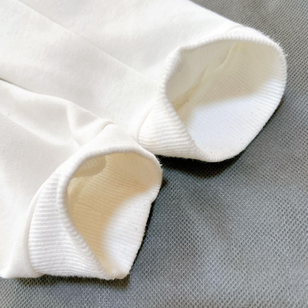 プランシー ビアンカ 刺繍 パッチ クルーネック スウェット トレーナー 白